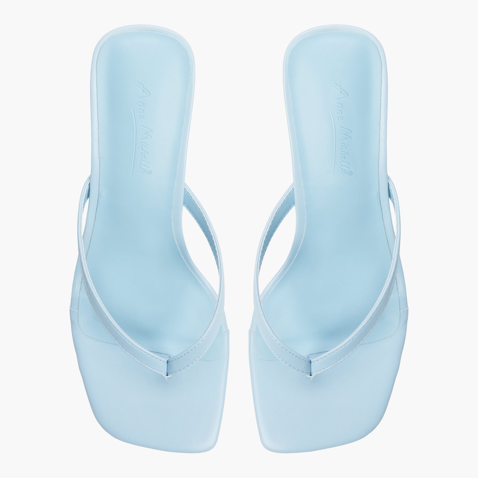 Vue de dessus de la Bright blue Luxa Sandales tong à talon