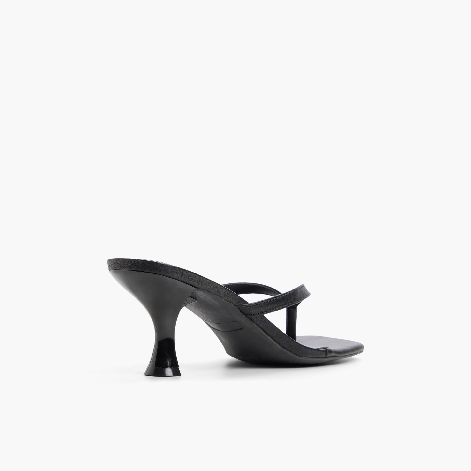 Three-quarter angle of Black Luxa Heeled Thongs's back side